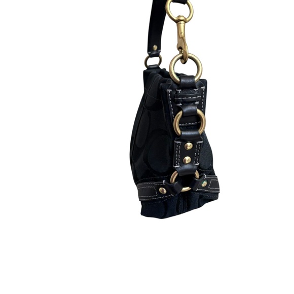 Coach signature black vintage Y2K mini Carly hobo bag - Picture 4 of 10